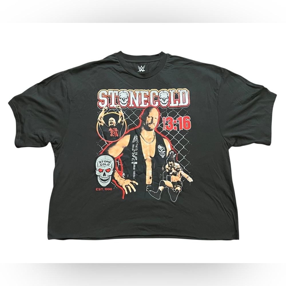 NWOT Stone Cold Steve Austin 3:16 Cropped Graphic Tee Men's 3XL Est. 1996